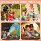 Kids Camping Set 50pcs with Tent & Space Projector Flashlight- Outdoor Campfire Toy Set for Toddlers Kids - Pretend Play Camp Gear Tools for Birthday Christmas