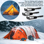 Lounsweer 1 or 3 Pcs Ice Anchor Drill Adapter Power Tool for Ice Fishing Shelter Insert Setting up Shanty Winter Fishing Shelter Tent Insert Sewing Accessories