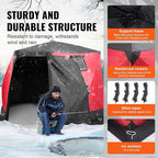 VEVOR Portable Pop-Up Tent, 1-8 Person Insulated Shelter, Large Fishing Area, Hub-Style Shanty for Winter Fishing, Waterproof Oxford Ice Cube with Anchors/Ropes/Carrying Bag