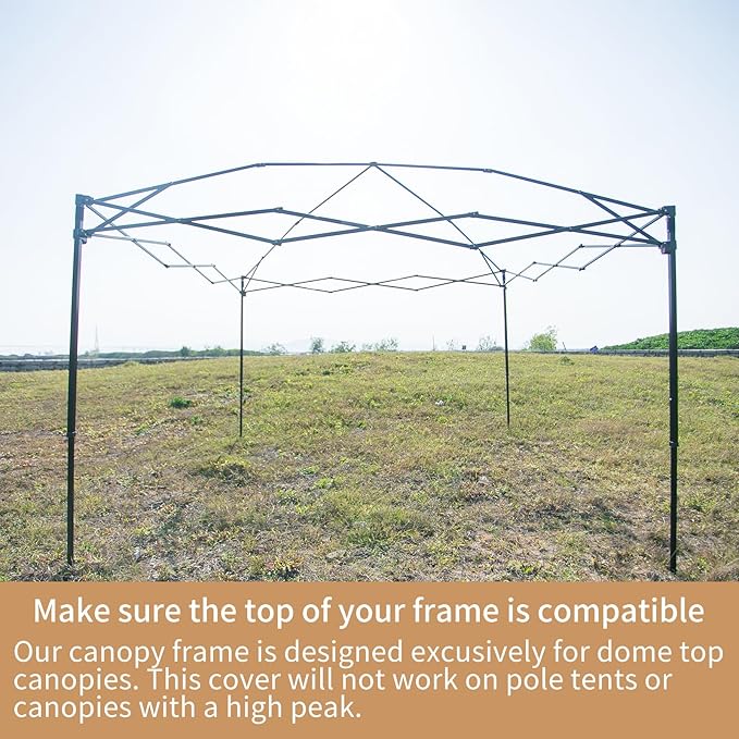 MOQI 10x10 Canopy Replacement Top Cover with 2 Air Vents, Silver Coated Waterproof 150D Oxford Fabric Pop Up Tent for Straight Leg Gazebo Garden Patio Camping Picnic (Khaki, 10x10 ft)