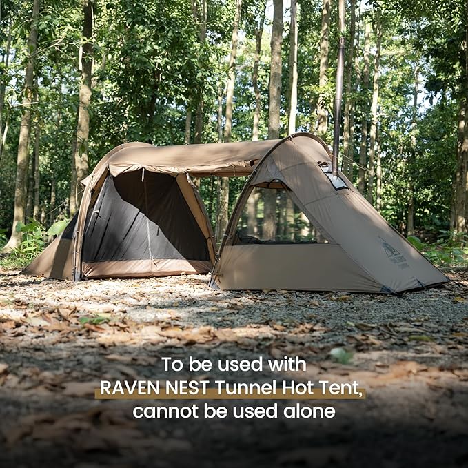 OneTigris Mesh Inner for Raven NEST Hot Tent, Lightweight Detachable Screen Tent with 3000mm Waterproof Bathtub Bottom for Camping, Hiking, Backpacking, Stargazing, Bushcraft