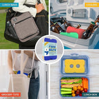 Healthy Packers Ice Packs for Lunch Boxes & Coolers - Original Cool Pack | Slim & Long-Lasting Reusable Ice Pack for Lunch Bags | Freezer Packs for Coolers (Set of 4)