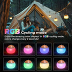 Camping Lantern, 4 Light Modes LED Camping Lantern with Hanging Hook Silicone Rechargeable Camping Light Battery Operated Waterproof Tent Light for Patio Garden Party Hiking Hurricane Emergency