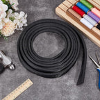 BENECREAT 5.5 Yards Black Awning Rail Piping, 8mm Double Flap Awning Tent Piping Insert with Solid PVC Core for Rv, Tarps, Camping Tent Accessories