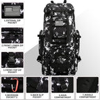 King'sGuard 100L Camping Hiking Backpack Molle Rucksack Military Camping Backpacking Daypack (Black Lighting)