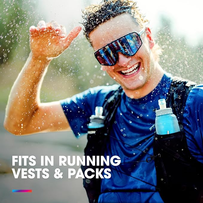 HydraPak UltraFlask+ 500ml - Filtered, Compressible Soft Flask Water Bottle for Hydration Vests and Running Packs with Integrated Water Filter (500ml / 17oz)