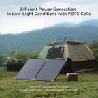 100W Portable Solar Panel, Foldable Tempered Glass Solar Panel Kit with 20A PWM Controller for 12V Battery&Power Station, IP68 Waterproof 23.5% Efficiency for RV, Camping & Off-Grid