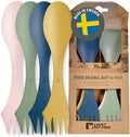 Light My Fire Spork Original 4-Pack 3-in-1 Camping Spoon Fork Knife Combo Reusable Travel & Camping Utensils Lunch Spork Outdoor Backpacking Hiking Picnic Utensil BPA Free, Nature