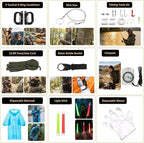 Survival Kit, 294 Pcs Survival Gear First Aid Kit with Molle System Compatible Bag and Emergency Tent, Emergency Kit for Earthquake, Outdoor Adventure, Hiking, Hunting, Gifts for Men Women