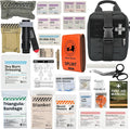 RHINO RESCUE IFAK Trauma Kit with C-A-T Tourniquet for Wound Care, Tactical First Aid Kit Molle Pouch for Military, Combat, Car, Camping, Hiking, Travel (Black)