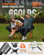 KingCamp Double Camping Chair Folding Camping Table, Aluminum Roll-Up Camp Table