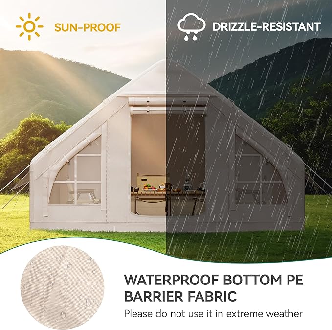 YITAHOME Inflatable Camping Tent for 8 People, 13FT X 10FT Large Inflatable House Tents with Pump, Easy Setup Waterproof Blow Up Tent with Explosion Proof Valve for Camping Hiking Backpacking