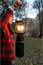 Stansport Propane Mantel Lantern – Outdoor Light with Adjustable Brightness, Carry Handle, Ventilated Hood, High-Output, Portable, for Emergency, Backpacking, Camping – Mantels Included