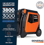 Generac 3,800-Watt Dual-Fuel Portable Inverter Generator - Gas and Propane Compatible - Quiet Operation - Clean, Stable Power - Great for Home Backup, Camping, and RV Use