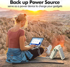Solar Fan with LED Lantern - Battery Powered with Solar Panel, 90° Adjust, 3 Speed & Timer, 40Hrs Cooling, Rechargeable Battery Operated, Solar Powered for Camping Outdoor Fishing Travel RV Hurricane