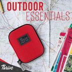 Thrive Mini First Aid Kit - Compact Travel Essentials Pack - Waterproof Camping Essentials Set - Portable Car First Aid Kit & Hiking Supplies Pouch - 66-Piece Set, Red Shell Case