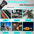 VVAAGG Reflective Paracord Rope 100FT, 7 Strand Nylon para Cord Lanyard Utility 550 Parachute Cord, 4mm Thin Tent Rope for Outdoor Camping Hiking