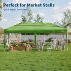 Garvee 10x10 Pop Up Canopy Tent, Heavy Duty Commercial Instant Shelter with One-Person Setup, UPF 50+ Waterproof, 100 Sq Ft Shade for Outdoor Events, Camping, Farmers Market