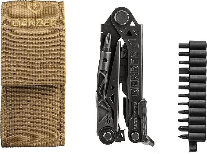 Gerber Gear Center Drive Rescue - Multitool Knife with Pliers, Strippers & Strap Cutter - Portable EDC Tactical Gear for Camping & Outdoor - Utility Tool - Berry Compliant Sheath - Made in USA - Black