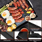 Cast Iron Griddle for Gas Grill, Stove Top Griddle, Nonstick Griddle top for Outdoor Gas & Charcoal Grills, 25" x16" Nonstick FlatTop Insert Cooking Pan for Weber Charbroil Dynaglo Grill
