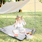 REDCAMP 79"x59" Camping Mat Foam Foil Blanket, Waterproof Aluminum Foil Mat Sleeping Tent Pad for Outdoor Picnic,Camping,Beaches