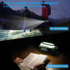NOAA Weather Radio 12000mAh - Emergency Radio Hand Crank Solar Battery Operated Portable AM/FM Shortwave Radio with USB-C Charger, Flashlight, SOS Alert for Home Outdoor Hurricane Survival