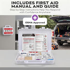 OSHA Compliant First Aid Kit - 10 Person, Type III, ANSI Class A, 111 Pieces for Business, Office, Home, Truck, Car & Construction Site - Wall Mountable | ProHeal