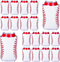 18 Pack Baseball Can Cooler Sleeves Beer Drink Can Bottle Cooler Sleeves Cooler Collapsible for Baseball Lovers Party Birthday Themed Party Decorations Supplies Favors