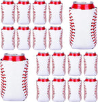 18 Pack Baseball Can Cooler Sleeves Beer Drink Can Bottle Cooler Sleeves Cooler Collapsible for Baseball Lovers Party Birthday Themed Party Decorations Supplies Favors