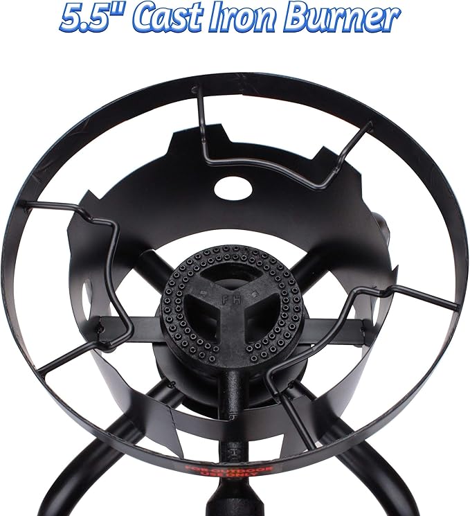 ARC Propane Burners For Outdoor, 15“ Wok Burner Single Propane Burner With Adjustable Legs, 65,000BTU Cast Iron Portable Propane Stove Great For Camping And Turkey Frying, Crawfish Cooking