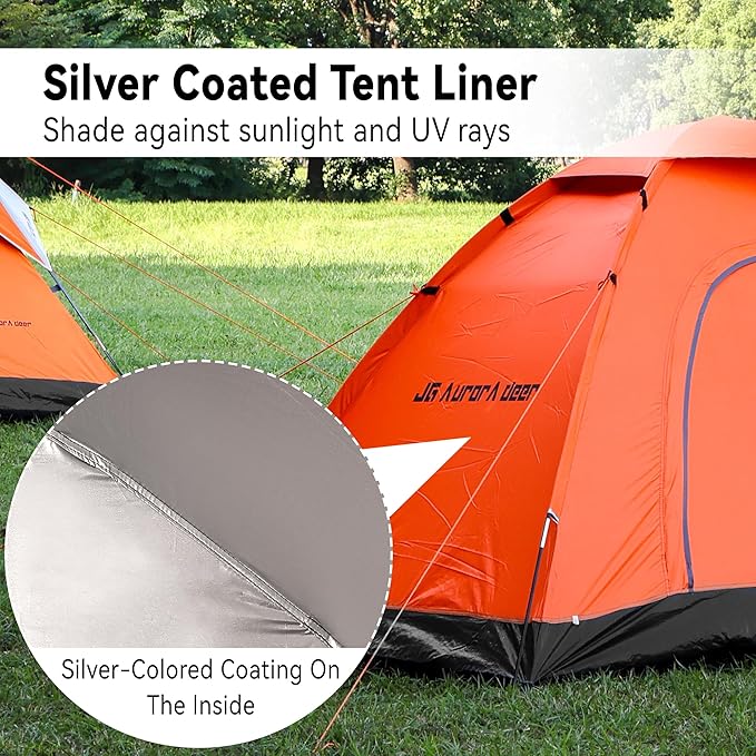 Camping Tent 2/4 Person Tents for Camping Waterproof Windproof Tents for Camping Hiking Backpacking Traveling 2/3/4 Family People Tents for Camping Portable Tent with Carry Bag