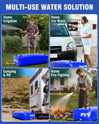 PYY Water Storage Bladder - 87 Gallon/330L Foldable Portable Water Bladder Tank with Spigot - Large Water Bob Bathtub Emergency Water Bladders for Outdoor RV Car Camping,Overflow Kit Blue