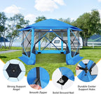 COBIZI 12x12 FT Pop Up Canopy Stargazing Tent, Gazebos On Clearance with Removable Roof,Instant Screened in Gazebo, Screen Tents Portable carpas para Patio for Outdoor Camping,Backyard, Garden, Blue