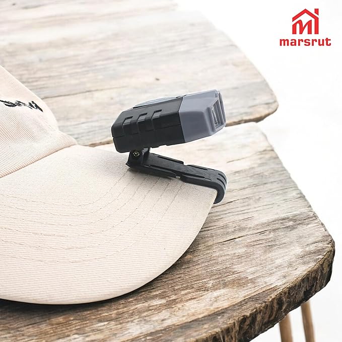 2Pcs Hat Lights Clip On Rechargeable Brim Light, Ultra Bright Micro Mini LED Cap Headlamp 150 Lumens Spotlight, Waterproof Hands Free Portable Flashlight for Baseball Cap, Running, Fishing, Camping
