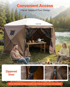 VEVOR 12x12ft Pop Up Gazebo Sidewalls with 2 Window, 3 Solid Waterproof Panels, UV Protection, Wind & Sun Privacy Walls with 1 Zippered Door for Outdoor Events, Compatible with COBIZI Screen Shelters