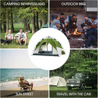 MOON LENCE Pop Up Tent 3-4 Person, 60s Instant Setup Camping Tent with 2 Doors, Water-Resistant & Windproof Dome Tent for Car Camping, Backyard, Traveling