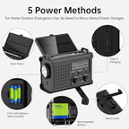 Mesqool Emergency Weather Radio NOAA Alert with Battery Backup 12000mAh Hand Crank Solar, Radios Portable AM FM LED Flashlight Cell Phone Charger for Home Camping Survival Kit
