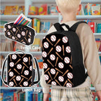 Baseball Bookbag with Insulated Lunchbox Pencil Holder Set,4 in 1 Flame Baseball Children Backpack for Kindergarten Elementary Middle 17 Inch Daypack for Camping Travel