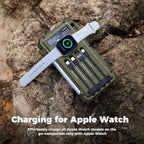 BLAVOR Solar Power Bank 20000mAh Built-in Cables, Wireless Charger for Apple Watch, 20W Fast Charging Battery Pack with USB C, Flashlight, Solar Charger for iPhone, iPad, iWatch, Samsung