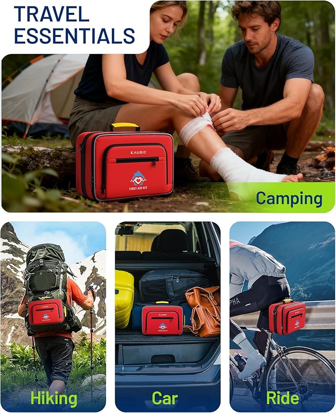 500 PCS First Aid Kit for Car Home Businesses, Well-Organized Emergency Kit, Survival Trauma Waterproof First Aid Kits for Travel Camping Home College Dorm Essential Supplies
