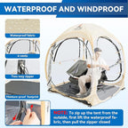 Sports Tent Pop Up Shelter - Instant Pod for All Weather, 2/4/6 Person Bubble Tent with Top Cover, Waterproof Clear Tent for Sports Events, Camping, Fishing, Cheering and Other Outdoor Activities
