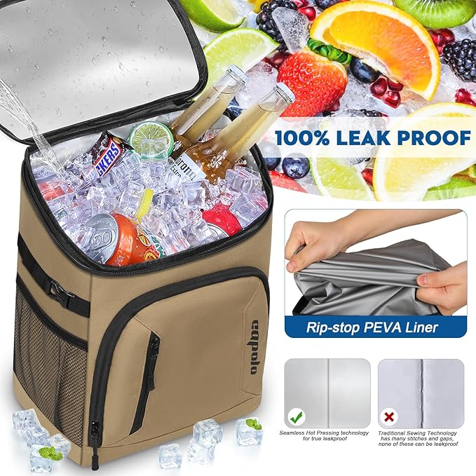 Capolo Cooler Backpack for Men Women Insulated Backpack Cooler Leak Proof Thermal Bag Beverage Soft Cooler Bag Lunch Backpack for Camping 30/45 Cans