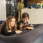 Intex Raised Airbed Mattress with Built-in Pump, Dura-Beam Plus Pillow, Twin - Portable Inflatable Luxury Blow-Up Bed for Adults, Camping, Guests