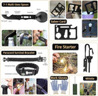 Survival Kit, 294 Pcs Survival Gear First Aid Kit with Molle System Compatible Bag and Emergency Tent, Emergency Kit for Earthquake, Outdoor Adventure, Hiking, Hunting, Gifts for Men Women
