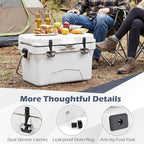 Goplus Hard Cooler, Insulated Ice Chest w/Portable Handles, Cup Holders, Ruler, Bottle Opener, 6 Day Ice Retention for Drink, Beverage, Camping, Fishing, Beach