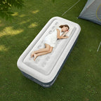 Outvita 18in Twin Air Mattress with Built-in Pump, Quick Assembly Comfort Luxury Blow Up Air Bed Self-Inflation/Deflation - Breathable and Flatness-Free for Guests and Home, Camping, Travel