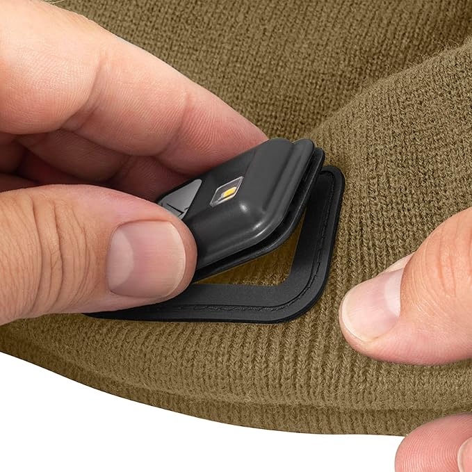 POWERCAP LED Hat Light 150 Lumens Rechargeable Fleece Beanie with Bright Built-in Headlamp Waterproof LED Warm One Size Cap
