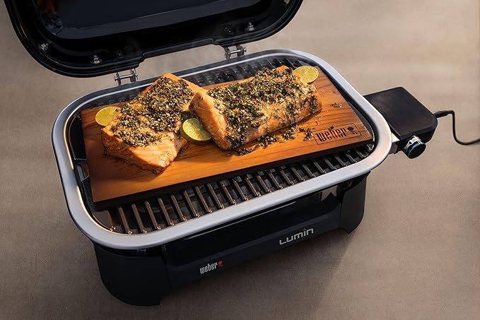 Weber Lumin Compact Outdoor Electric Barbecue Grill, Yellow - Great Small Spaces such as Patios, Balconies, and Decks, Portable and Convenient