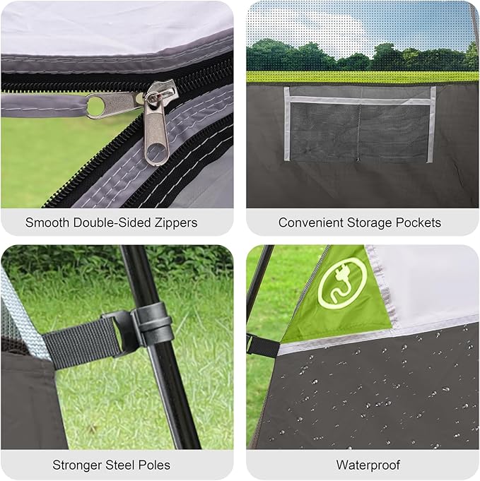 Tents for Camping 6 Person Tent Waterproof Windproof Double Layer Family Camping Tent, Easy Setup Dome Tent with Large Mesh Windows & Wider Door for Outdoor Camping & Hiking