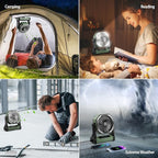 20000mAh Battery Powered Camping Fan, 58Hrs Rechargeable Portable Fan, 400LM Light, 360° Hook, Whisper Quiet Battery Operated Fan for Outdoor Car Travel Hurricane Camping Gear Essentials Power Outages